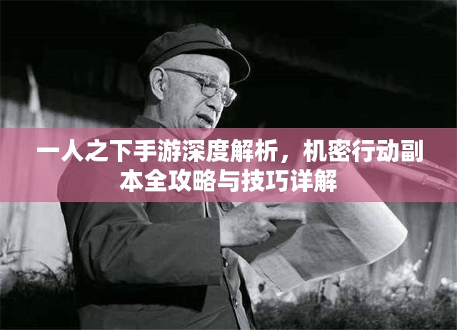 一人之下手游深度解析，机密行动副本全攻略与技巧详解