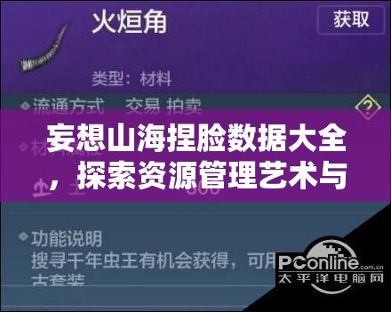 妄想山海捏脸数据大全，探索资源管理艺术与策略的深度指南