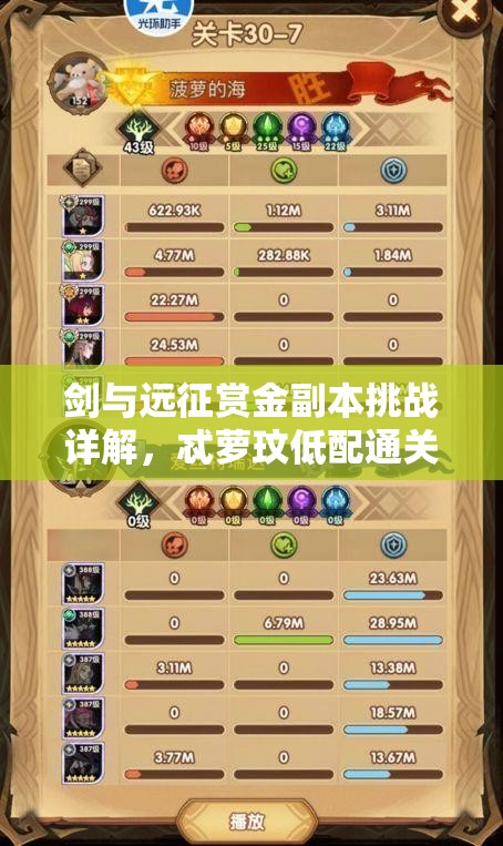 剑与远征赏金副本挑战详解，忒萝玟低配通关阵容策略与全攻略