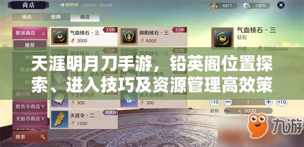 天涯明月刀手游，铅英阁位置探索、进入技巧及资源管理高效策略解析