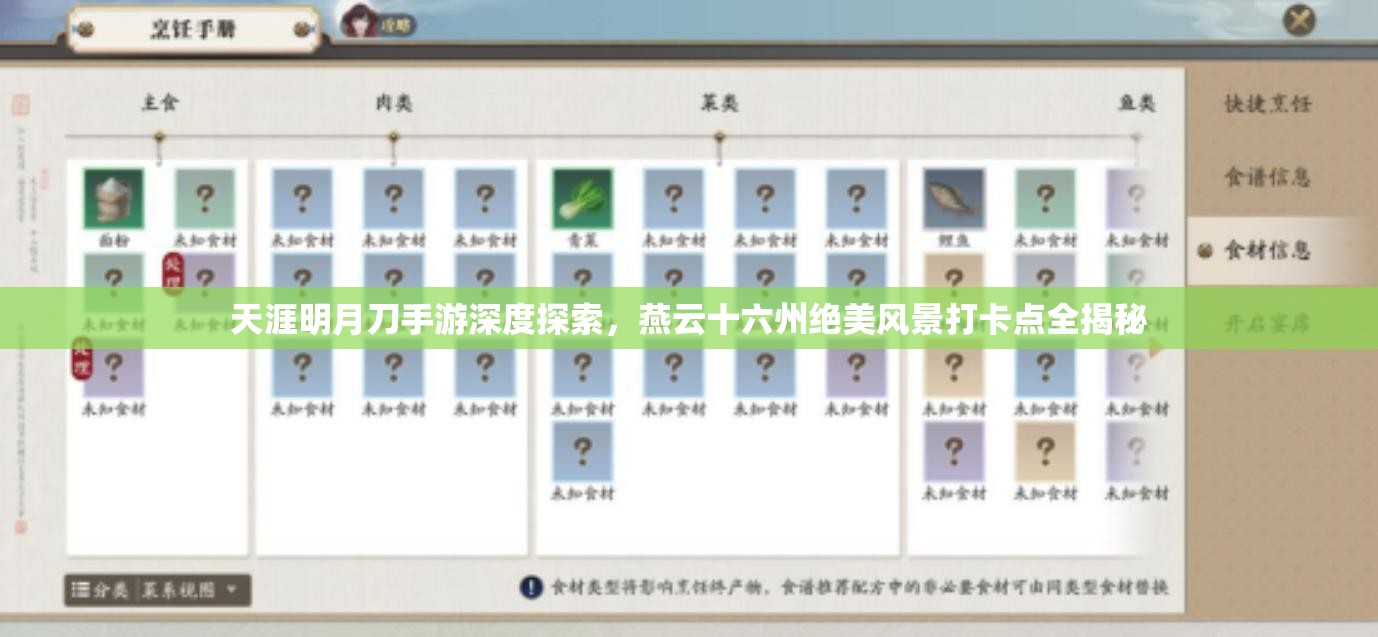 天涯明月刀手游深度探索，燕云十六州绝美风景打卡点全揭秘