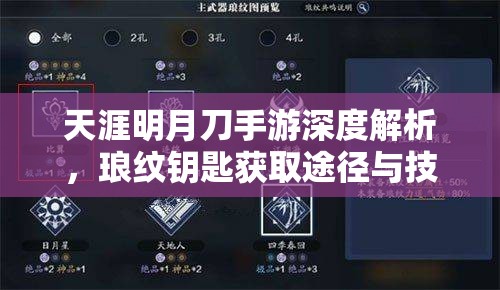 天涯明月刀手游深度解析，琅纹钥匙获取途径与技巧全攻略
