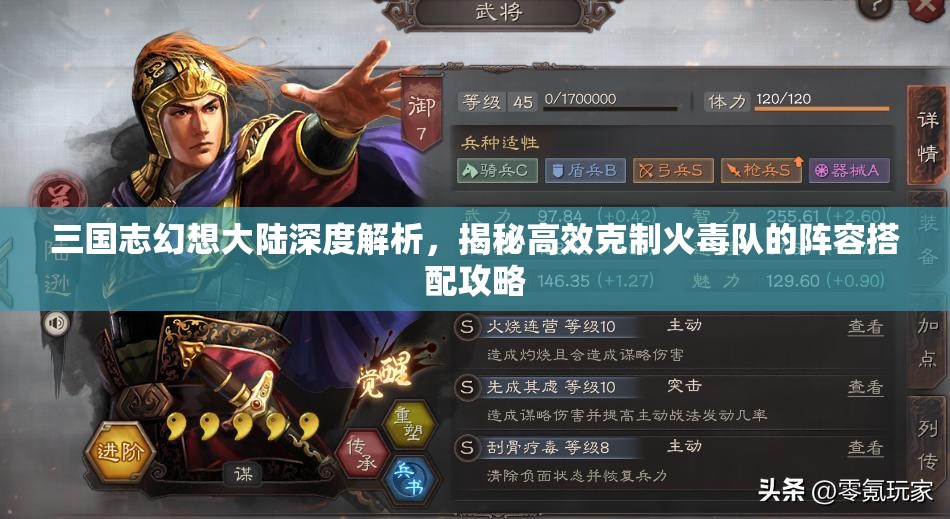 三国志幻想大陆深度解析，揭秘高效克制火毒队的阵容搭配攻略