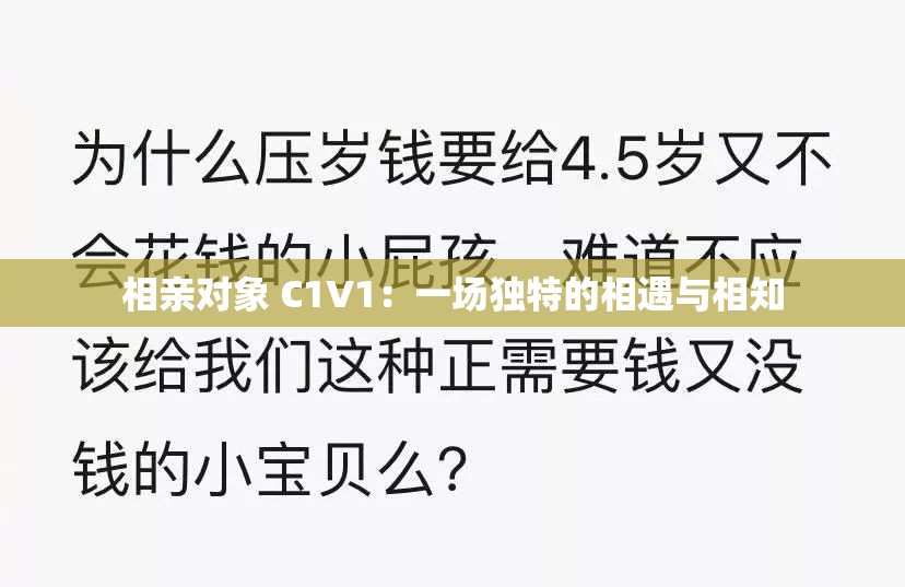 相亲对象 C1V1：一场独特的相遇与相知