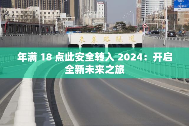 年满 18 点此安全转入 2024：开启全新未来之旅