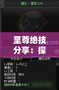 至尊绝技分享：探索未知领域的秘籍之道