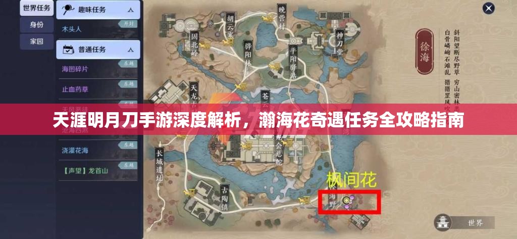 天涯明月刀手游深度解析，瀚海花奇遇任务全攻略指南