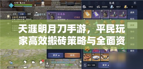 天涯明月刀手游，平民玩家高效搬砖策略与全面资源管理指南