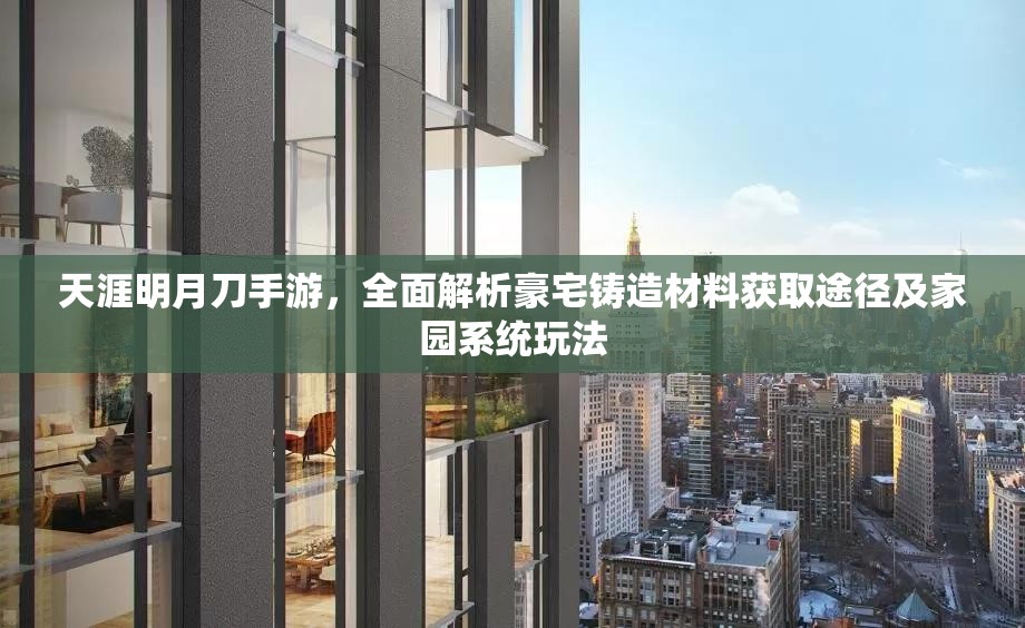 天涯明月刀手游，全面解析豪宅铸造材料获取途径及家园系统玩法