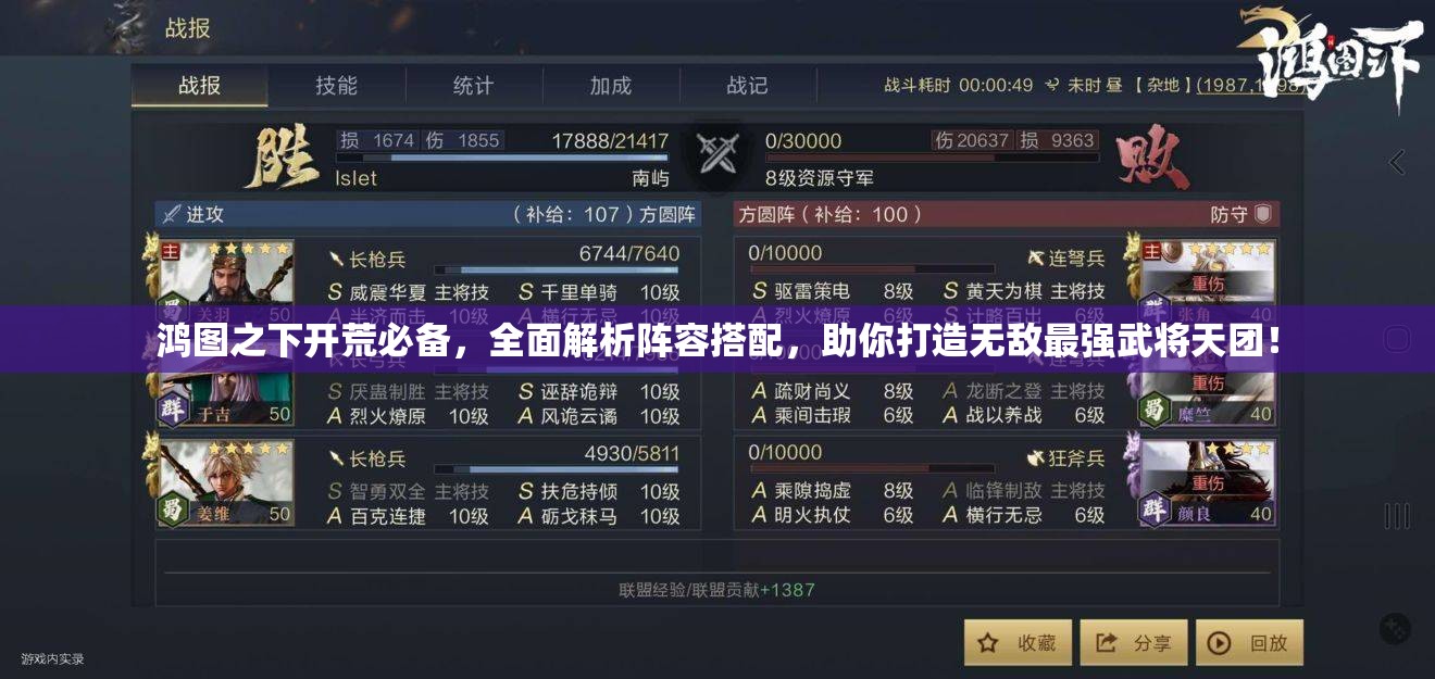 鸿图之下开荒必备，全面解析阵容搭配，助你打造无敌最强武将天团！