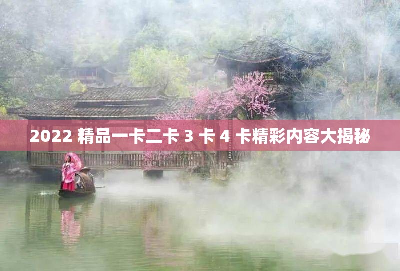 2022 精品一卡二卡 3 卡 4 卡精彩内容大揭秘