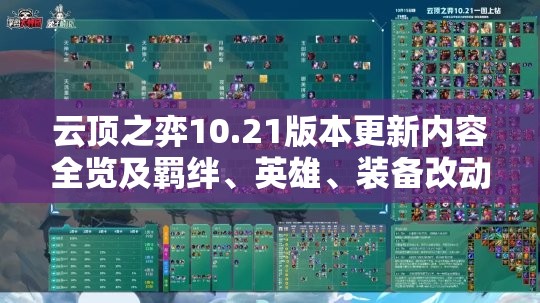 云顶之弈10.21版本更新内容全览及羁绊、英雄、装备改动深度解析