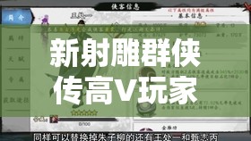 新射雕群侠传高V玩家发展全攻略，土豪阵容搭配精髓与资源管理艺术解析