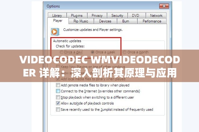 VIDEOCODEC WMVIDEODECODER 详解：深入剖析其原理与应用