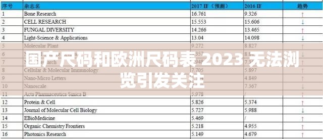 国产尺码和欧洲尺码表 2023 无法浏览引发关注