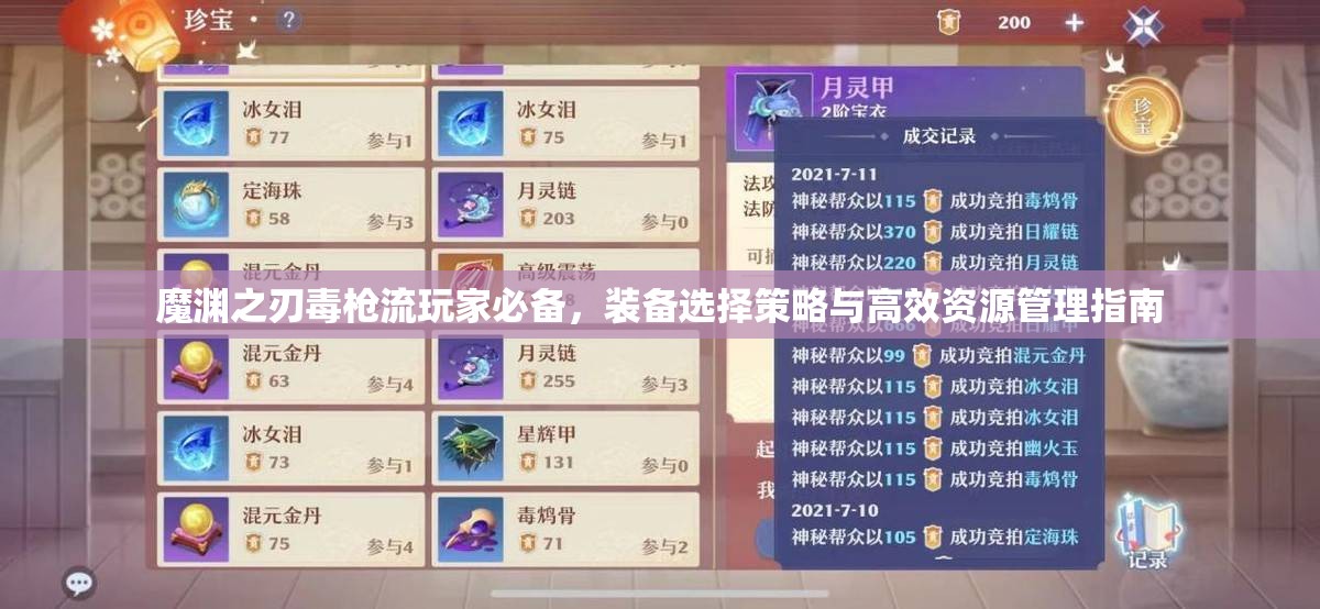 魔渊之刃毒枪流玩家必备，装备选择策略与高效资源管理指南