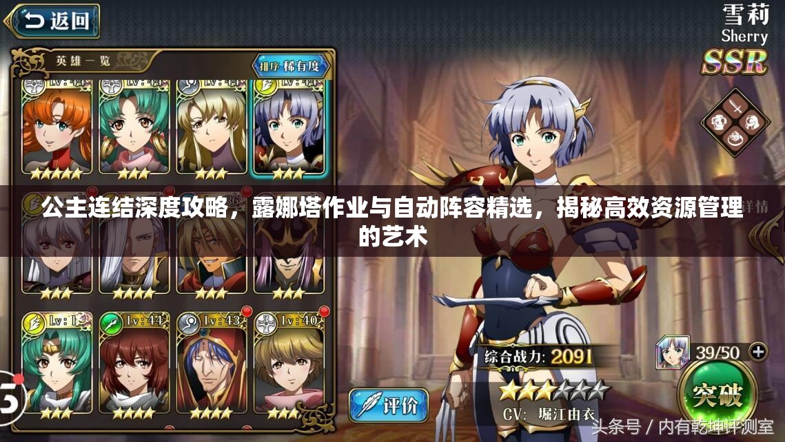 公主连结深度攻略，露娜塔作业与自动阵容精选，揭秘高效资源管理的艺术