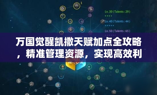 万国觉醒凯撒天赋加点全攻略，精准管理资源，实现高效利用并避免浪费