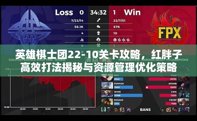英雄棋士团22-10关卡攻略，红胖子高效打法揭秘与资源管理优化策略