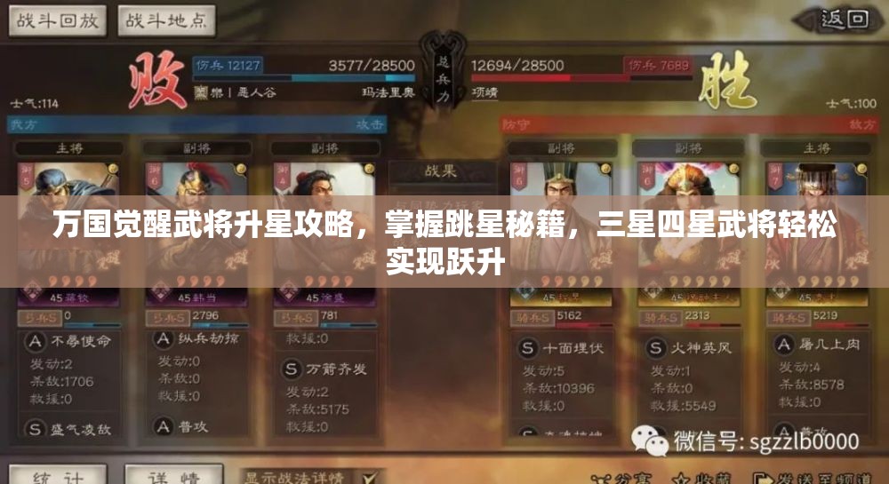 万国觉醒武将升星攻略，掌握跳星秘籍，三星四星武将轻松实现跃升