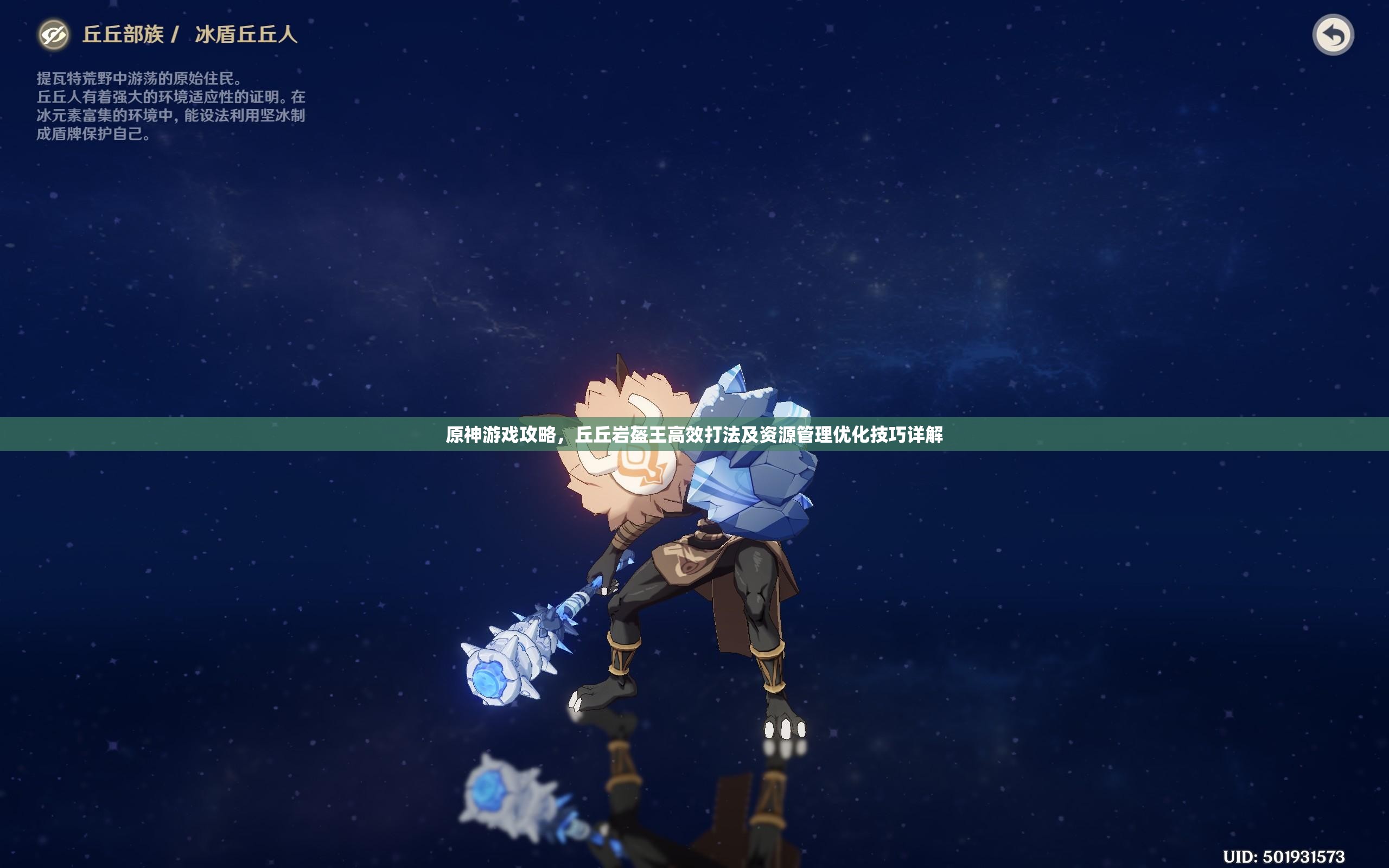 原神游戏攻略，丘丘岩盔王高效打法及资源管理优化技巧详解