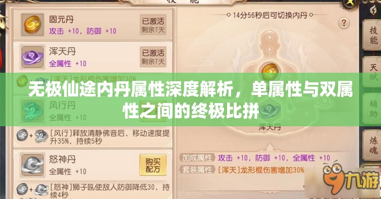无极仙途内丹属性深度解析，单属性与双属性之间的终极比拼