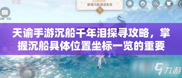 天谕手游沉船千年泪探寻攻略，掌握沉船具体位置坐标一览的重要性与高效管理技巧