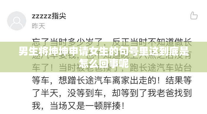 男生将坤坤申请女生的句号里这到底是怎么回事呢