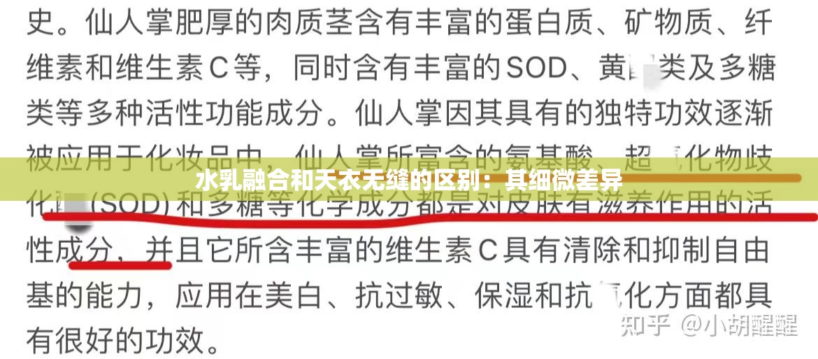 水乳融合和天衣无缝的区别：其细微差异