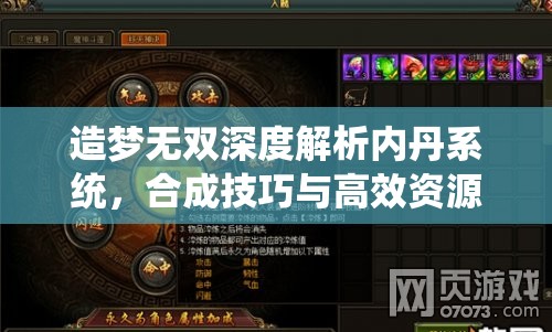 造梦无双深度解析内丹系统，合成技巧与高效资源管理策略之道