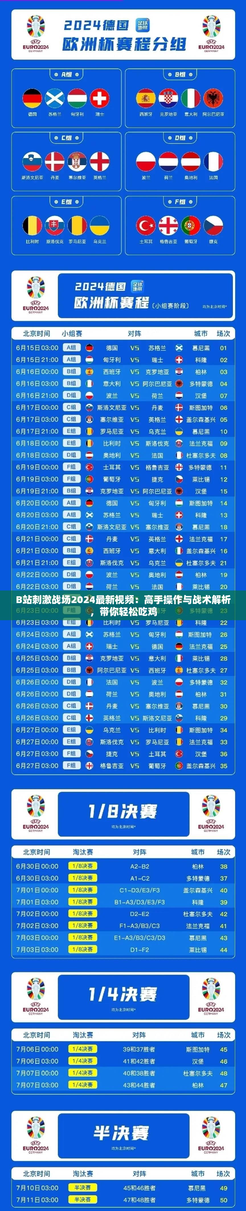B站刺激战场2024最新视频：高手操作与战术解析，带你轻松吃鸡