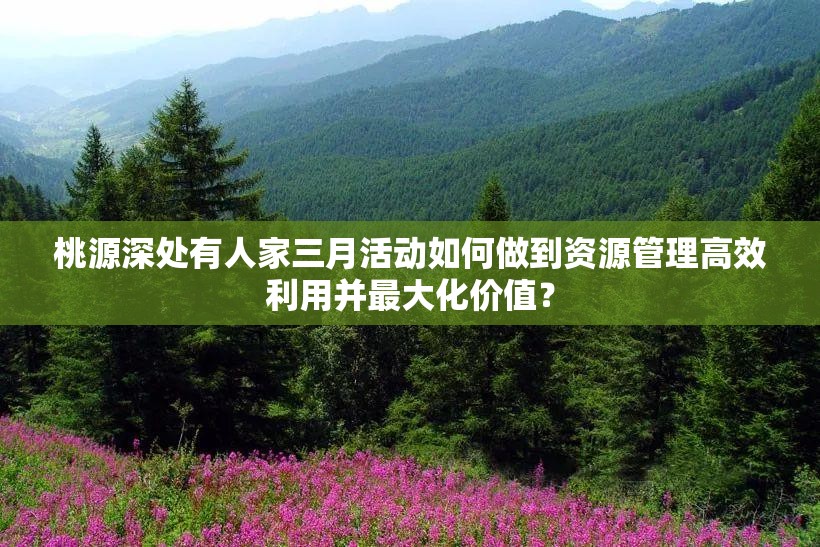 桃源深处有人家三月活动如何做到资源管理高效利用并最大化价值？