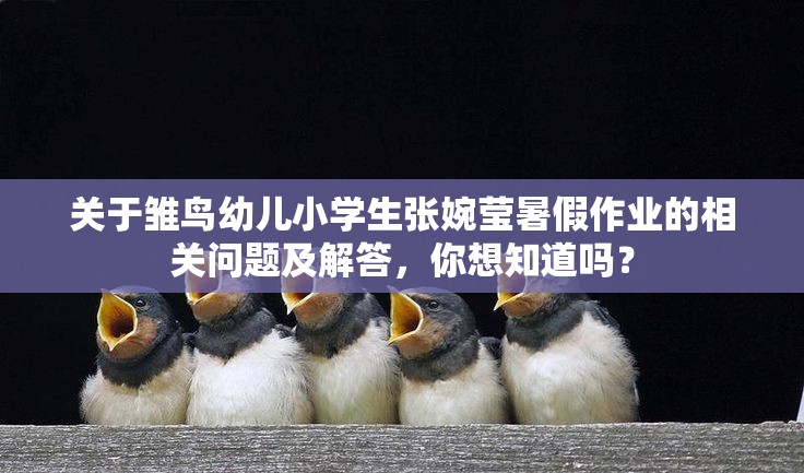 关于雏鸟幼儿小学生张婉莹暑假作业的相关问题及解答，你想知道吗？