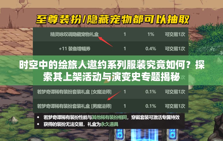 时空中的绘旅人邀约系列服装究竟如何？探索其上架活动与演变史专题揭秘