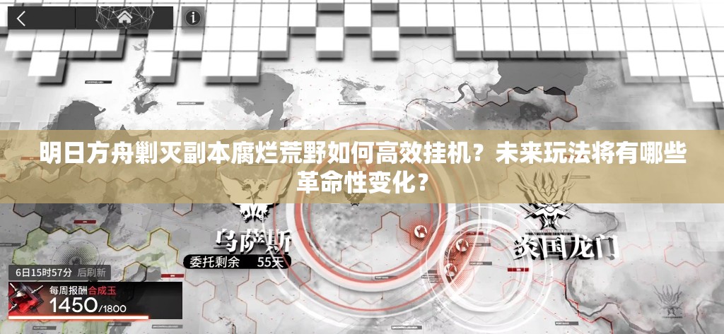 明日方舟剿灭副本腐烂荒野如何高效挂机？未来玩法将有哪些革命性变化？