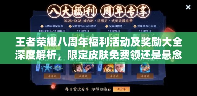 王者荣耀八周年福利活动及奖励大全深度解析，限定皮肤免费领还是悬念？
