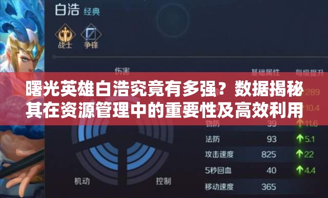 曙光英雄白浩究竟有多强？数据揭秘其在资源管理中的重要性及高效利用策略