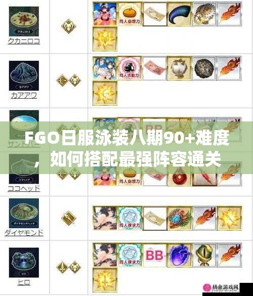 FGO日服泳装八期90+难度，如何搭配最强阵容通关成谜？