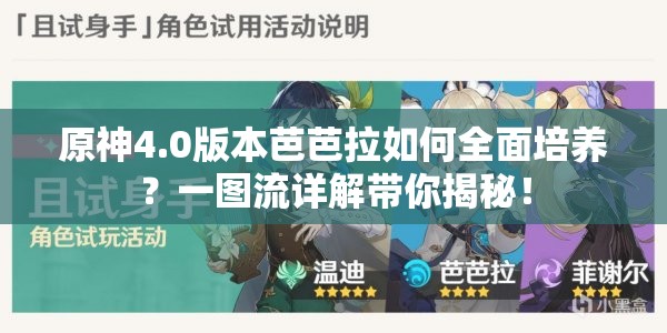 原神4.0版本芭芭拉如何全面培养？一图流详解带你揭秘！