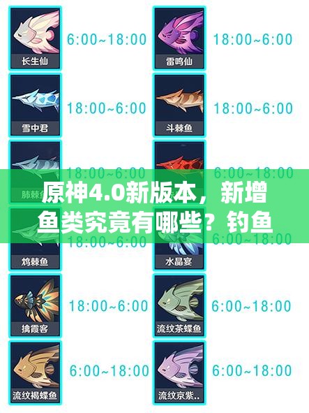 原神4.0新版本，新增鱼类究竟有哪些？钓鱼系统又有何新体验？