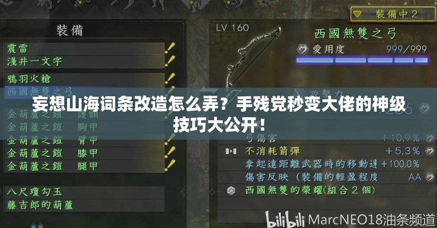 妄想山海词条改造怎么弄？手残党秒变大佬的神级技巧大公开！